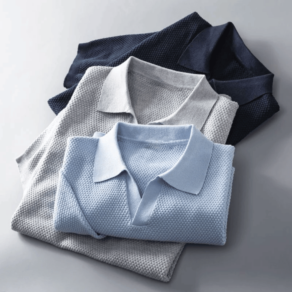 Bellivaro | Strikket Polo T-shirt til Mænd – Åndbar & Stilren Komfort 6