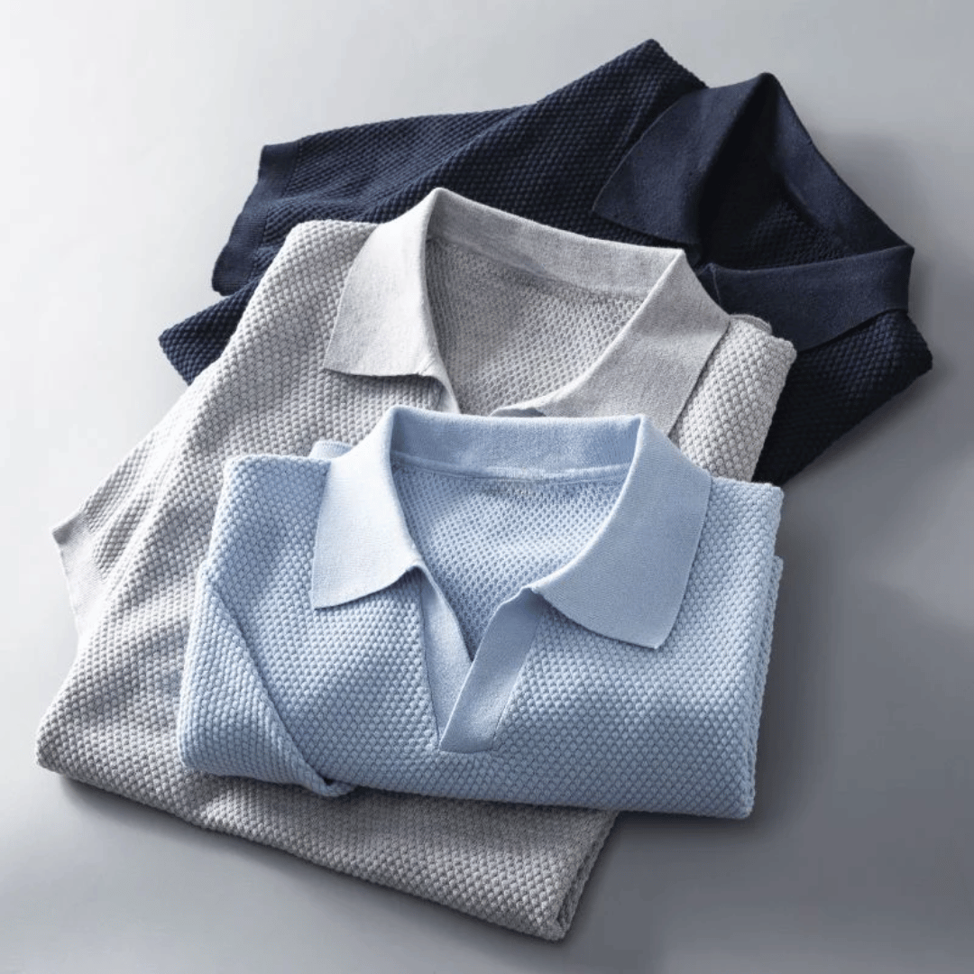 Bellivaro | Strikket Polo T-shirt til Mænd – Åndbar & Stilren Komfort 6