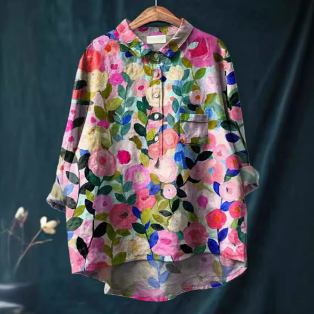 MEELANO Sephira | Damebluse med Blomsterprint lyserød