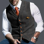 MEELANO Jannik | Herre Slim-Fit Habitvest - Elegant & Klassisk Dress Vest til Habit & Bryllup Mørkegrå