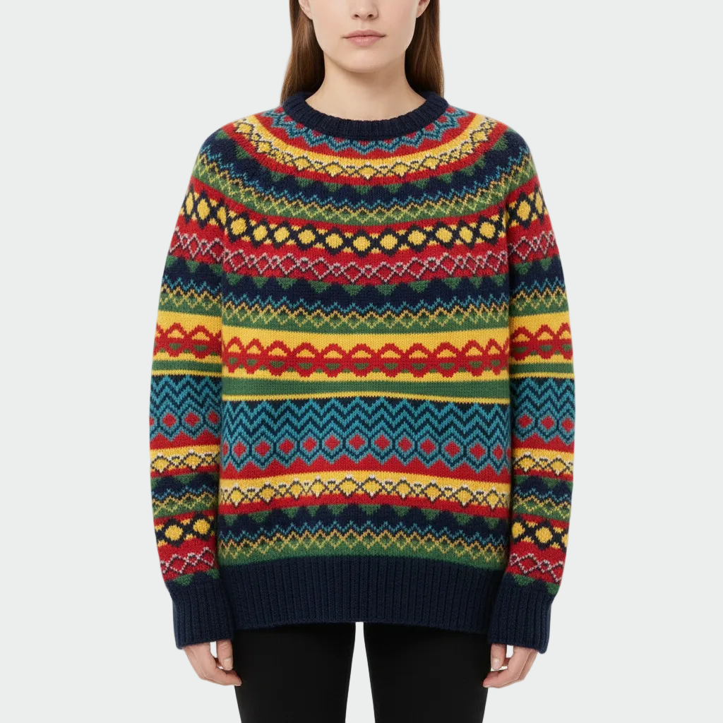 MEELANO Zahara | Dame Blød Striktrøje med Rund Hals - Oversized Varm Pullover