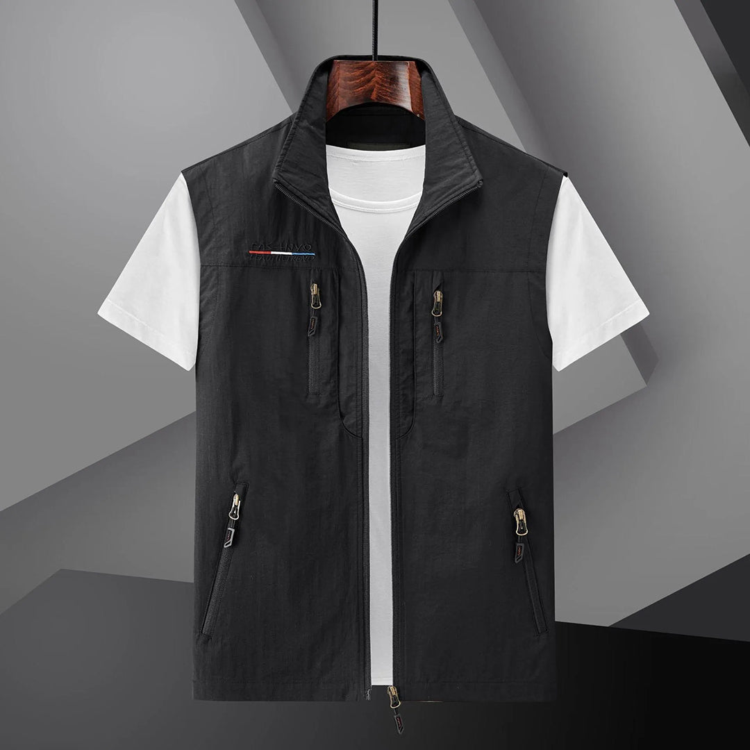 MEELANO Hermosa | Herre Ærmeløs Vest med Lynlås - Casual Polstret Dynevest & Fritidsvest Sort