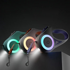 MEELANO Selvlysende Hundesnor med Lommelygte – LED Hundesnor op til 5 m, Synlig i Mørke, 3 Farver – GlowGuard