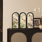 MEELANO Blomsterfuglefoldeskærm skrivebordsmaleri Sæt(A+B+C+D) 4STK 30 cm B x 25 cm H