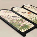 MEELANO Blomsterfuglefoldeskærm skrivebordsmaleri