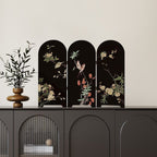 MEELANO Blomsterfuglefoldeskærm skrivebordsmaleri C