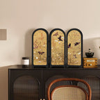 MEELANO Blomsterfuglefoldeskærm skrivebordsmaleri D