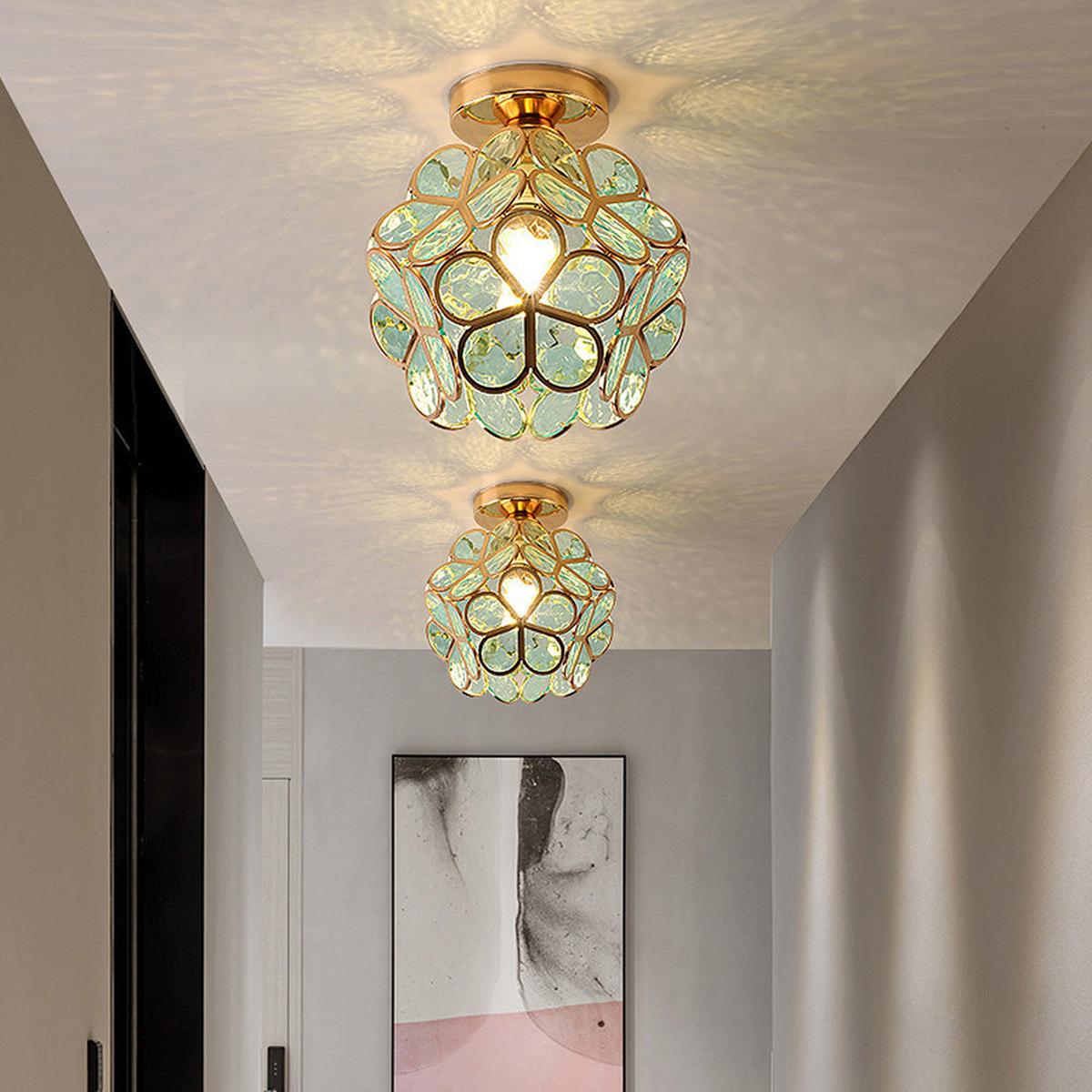 MEELANO Blomsterglas loftslampe Grøn D7