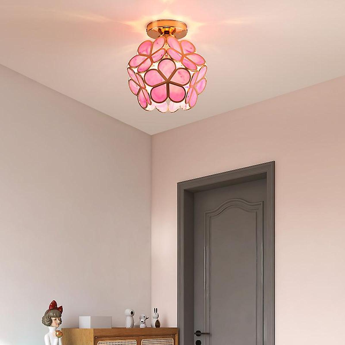 MEELANO Blomsterglas loftslampe Lyserød D7