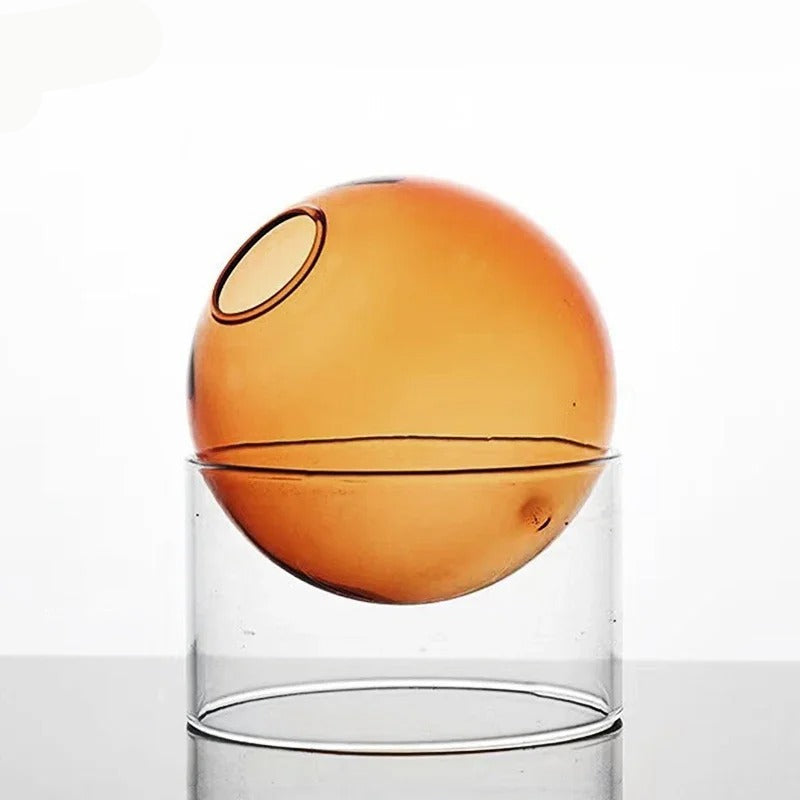 MEELANO Boll Hydroponisk Vase – Minimalistisk Borosilikatglas til Friske & Tørrede Blomster