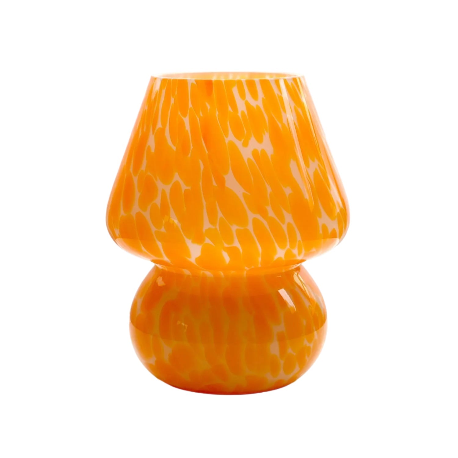 MEELANO Bordlampe Glas Paddestol Moderne Design 19cm Orange