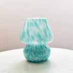 MEELANO Bordlampe Glas Paddestol Moderne Design 19cm Grøn