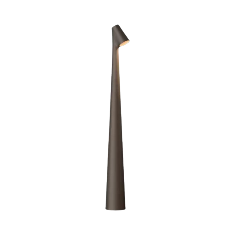 MEELANO Bordlampe Uden Ledning Aluminium Minimalistisk Design Mørkebrun