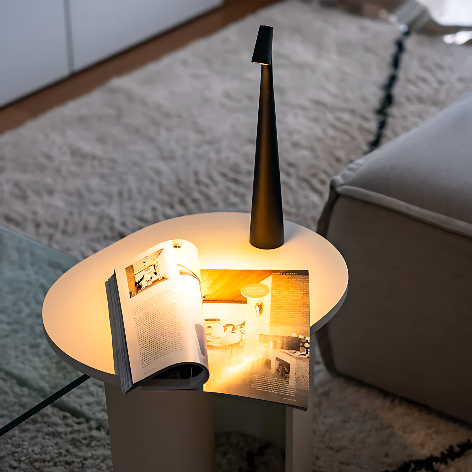 MEELANO Bordlampe Uden Ledning Aluminium Minimalistisk Design