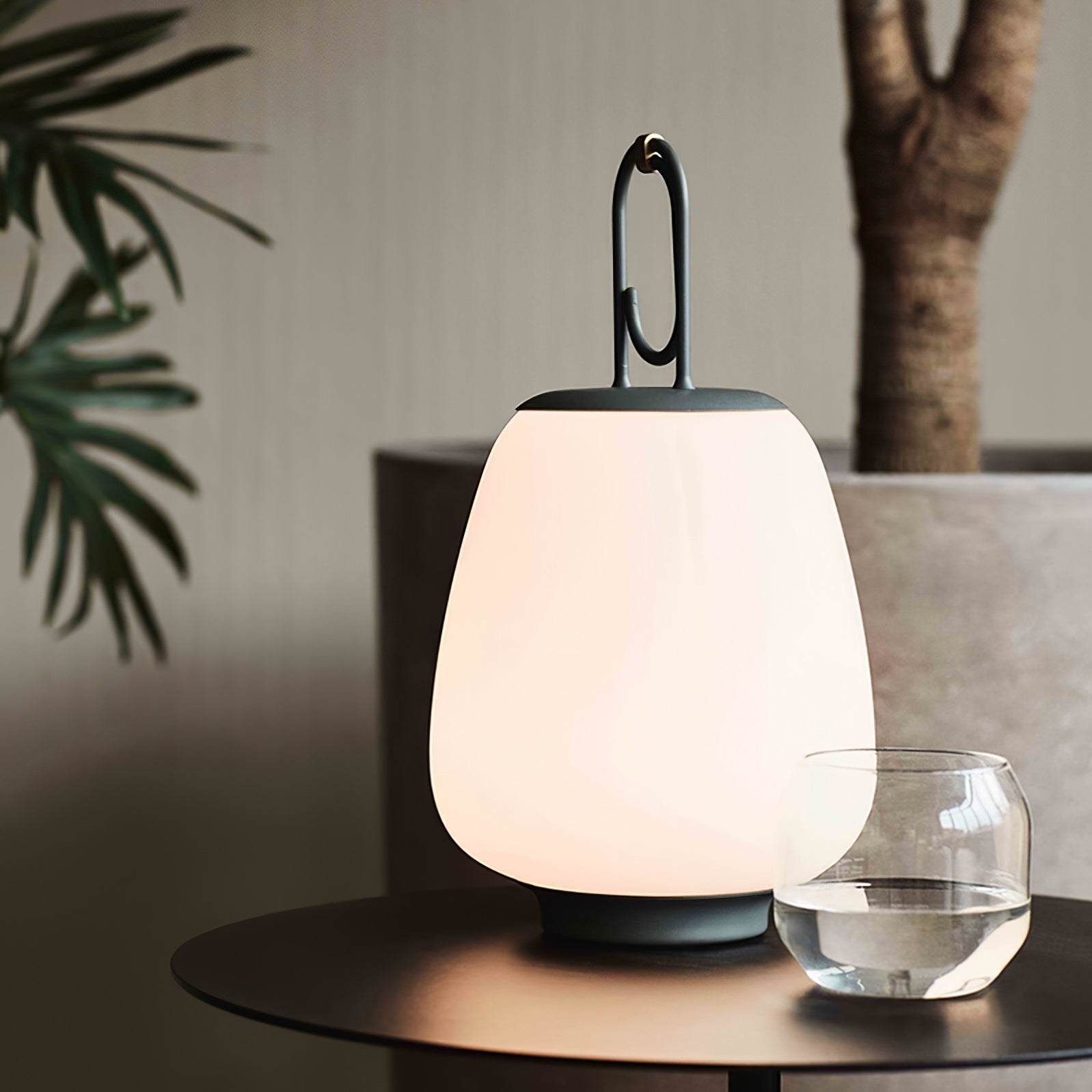 MEELANO Bordlampe Uden Ledning Metal Glas Opladbar Design