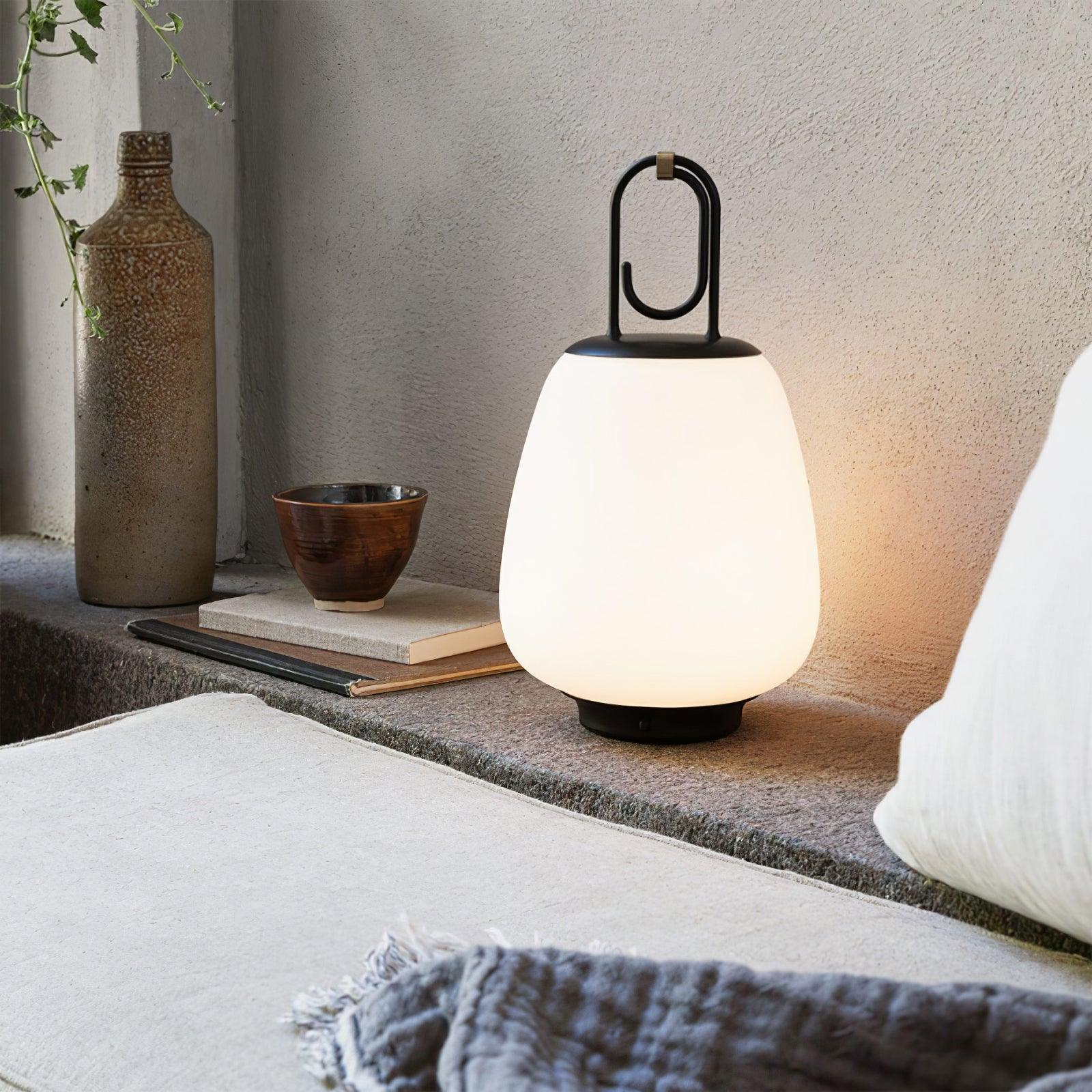 MEELANO Bordlampe Uden Ledning Metal Glas Opladbar Design