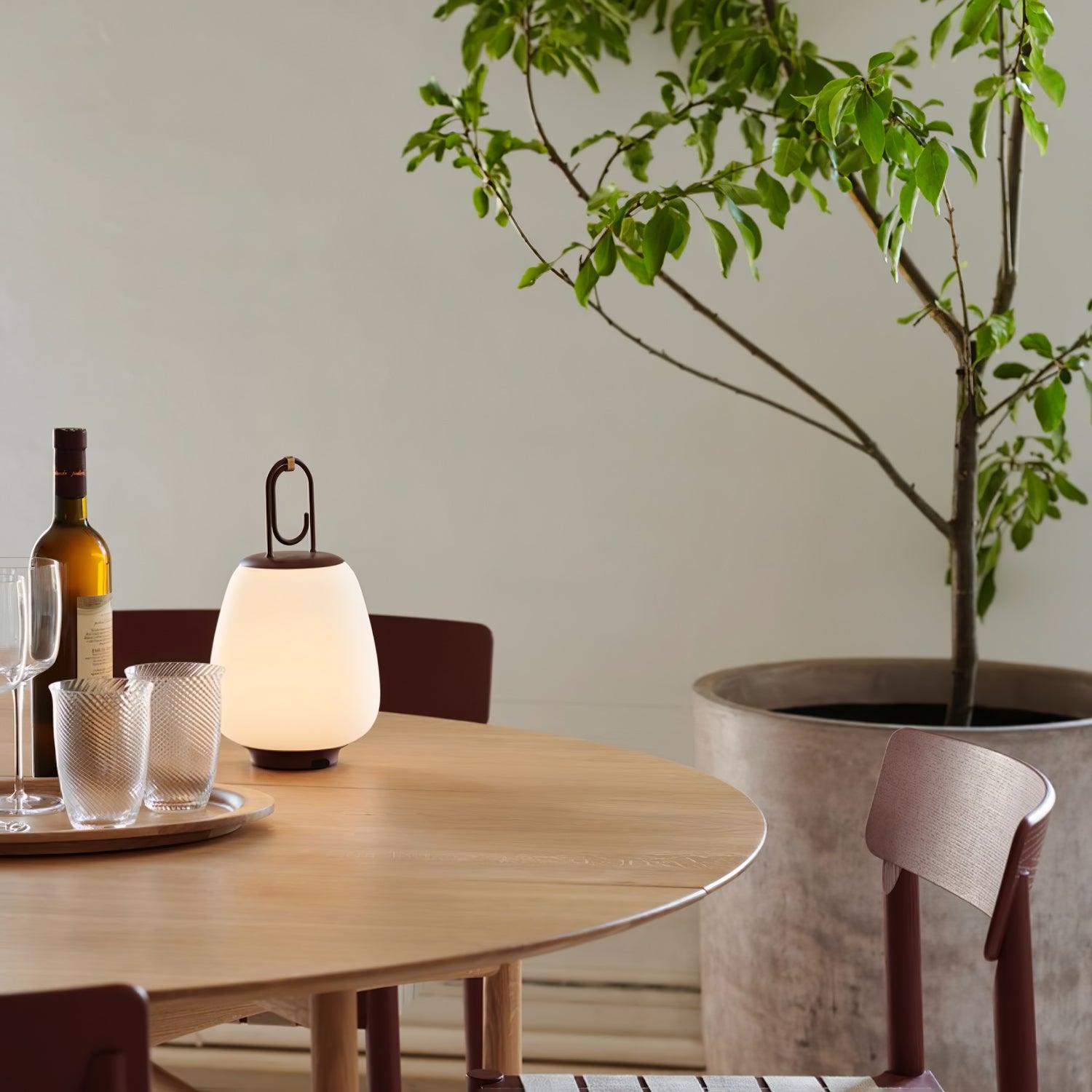 MEELANO Bordlampe Uden Ledning Metal Glas Opladbar Design