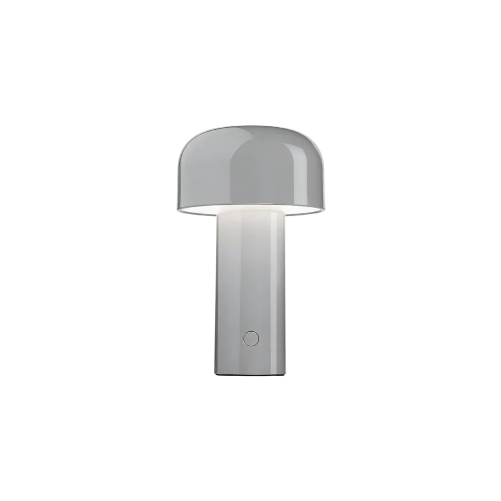 MEELANO Bordlampe Uden Ledning Svampe Design Akryl Jern Grå