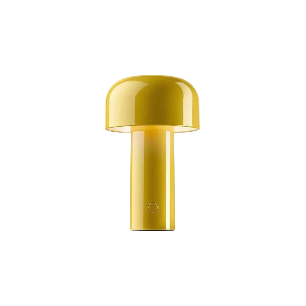 MEELANO Bordlampe Uden Ledning Svampe Design Akryl Jern Gul