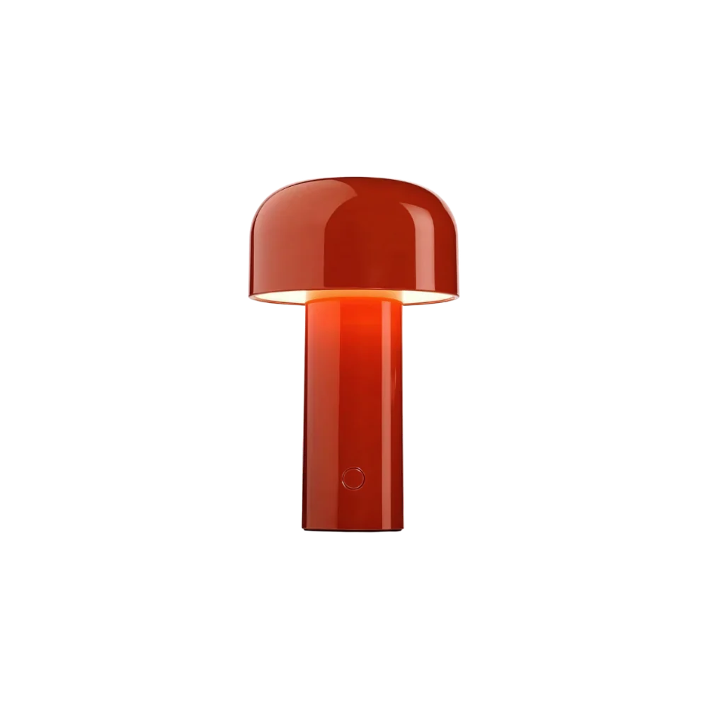 MEELANO Bordlampe Uden Ledning Svampe Design Akryl Jern Rød