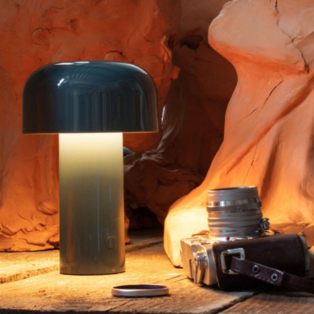 MEELANO Bordlampe Uden Ledning Svampe Design Akryl Jern