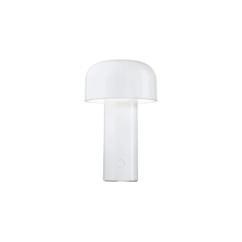 MEELANO Bordlampe Uden Ledning Svampe Design Akryl Jern Hvid