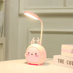 MEELANO Børnelæselampe Øjenbeskyttelse USB Natlampe Til Børn Blødt Lys Sikker Læseoplevelse Stilfuldt Design Pink Hjort