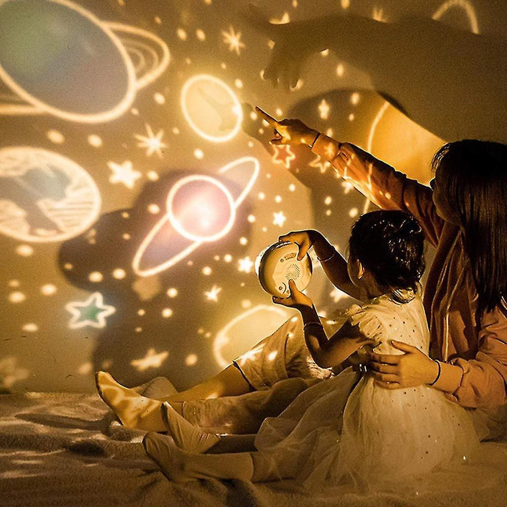 MEELANO Børns stjernehimmel natlysprojektor med musik