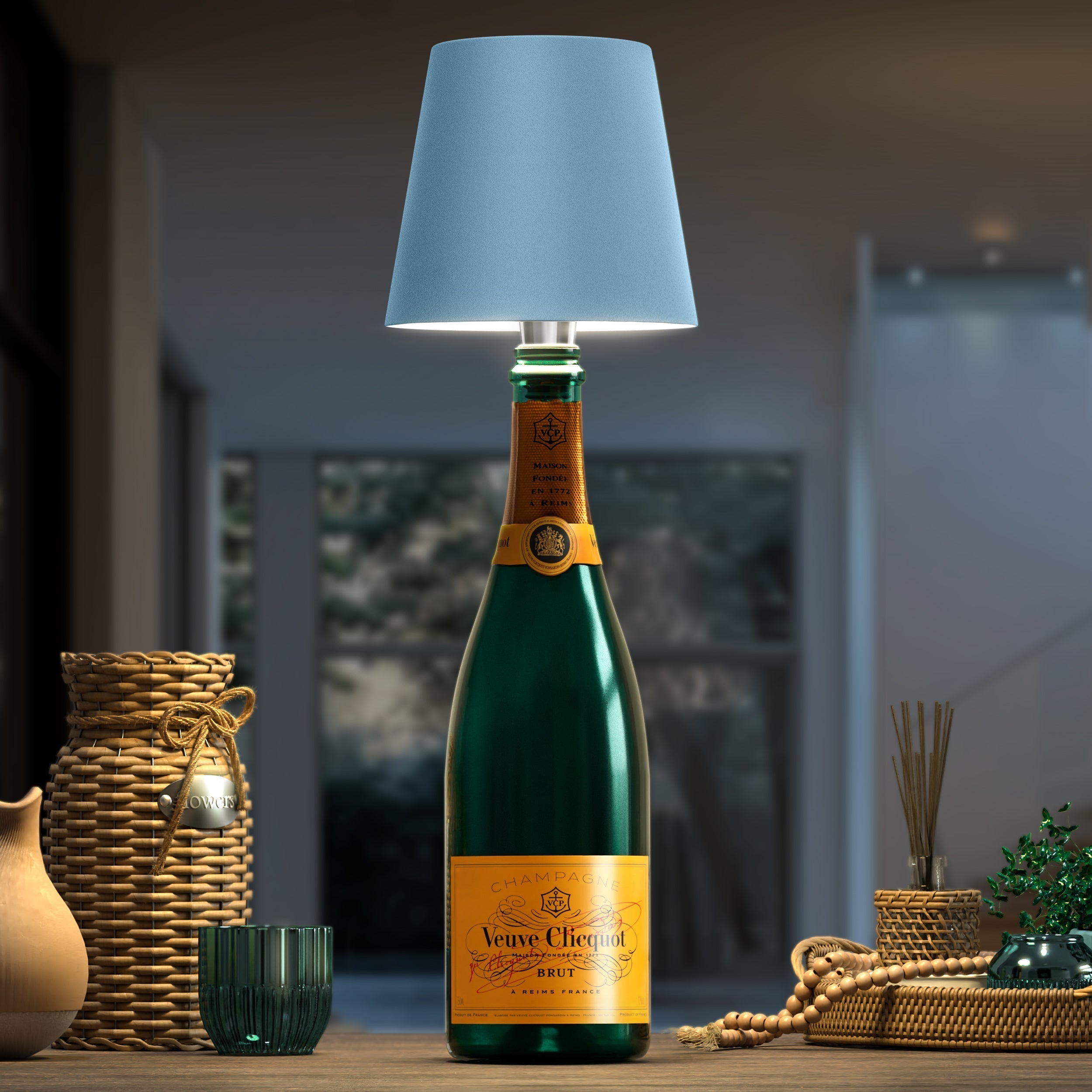 MEELANO Unik Miljøvenlig Bordlampe Af Genbrugte Flasker Til Hjemmet
