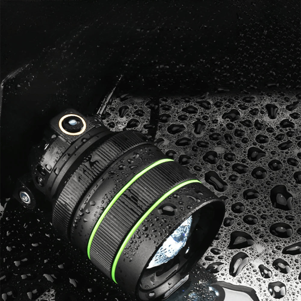 MEELANO 10.000 Lumen Pandelampe Med Justerbar Stråle Og Powerbank Funktion