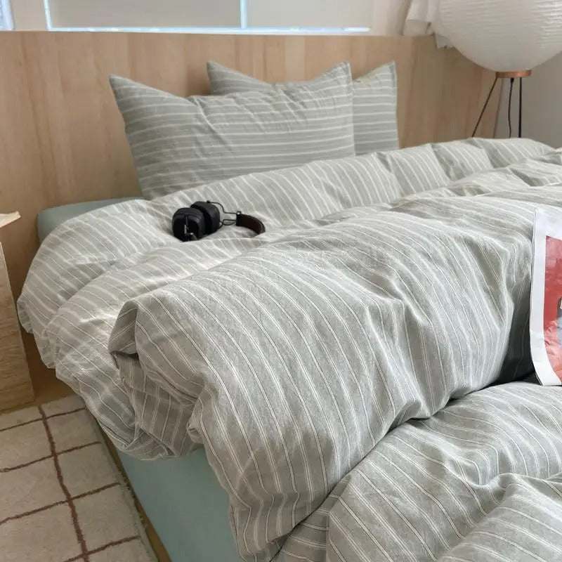 MEELANO Geometrisk bomuldsdynebetræk i 100% blød bomuld – moderne sengetøjssæt med pudebetræk, 400TC 16