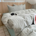 MEELANO Geometrisk bomuldsdynebetræk i 100% blød bomuld – moderne sengetøjssæt med pudebetræk, 400TC 16