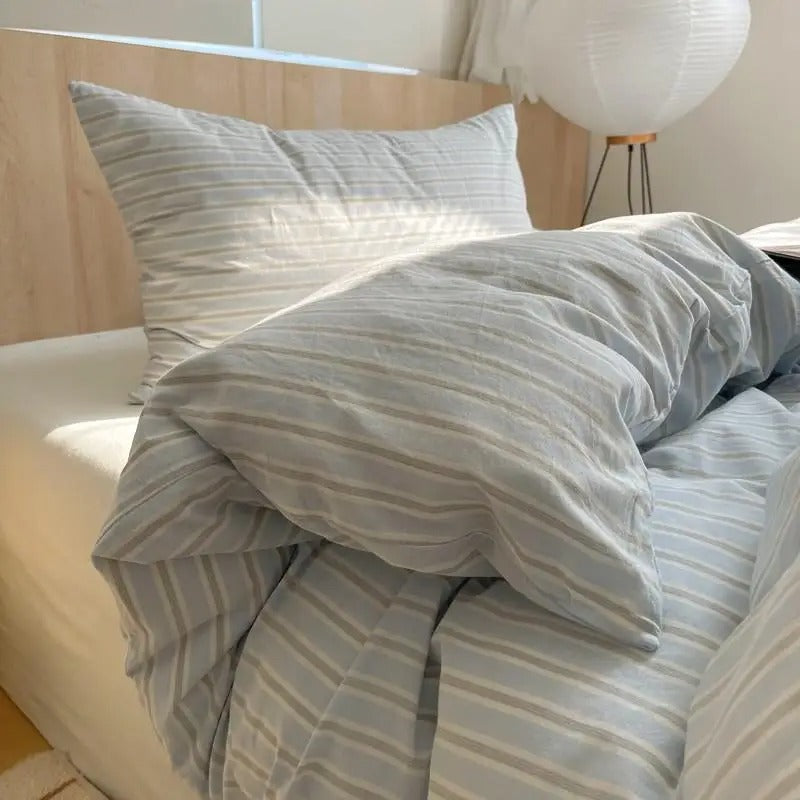 MEELANO Geometrisk bomuldsdynebetræk i 100% blød bomuld – moderne sengetøjssæt med pudebetræk, 400TC 27