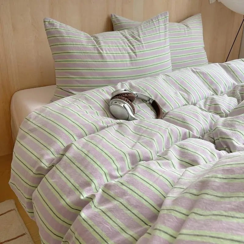 MEELANO Geometrisk bomuldsdynebetræk i 100% blød bomuld – moderne sengetøjssæt med pudebetræk, 400TC 8