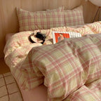 MEELANO Geometrisk bomuldsdynebetræk i 100% blød bomuld – moderne sengetøjssæt med pudebetræk, 400TC 4