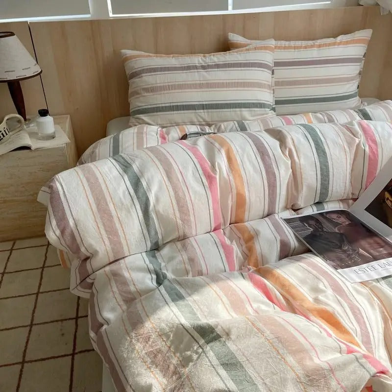 MEELANO Geometrisk bomuldsdynebetræk i 100% blød bomuld – moderne sengetøjssæt med pudebetræk, 400TC 11