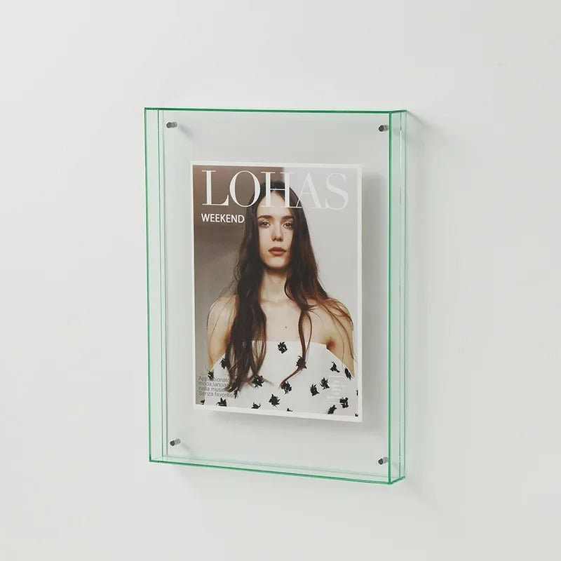 MEELANO Moderne billedrammesæt i akryl – Bronte Frame Collection med farverige kanter Grøn B