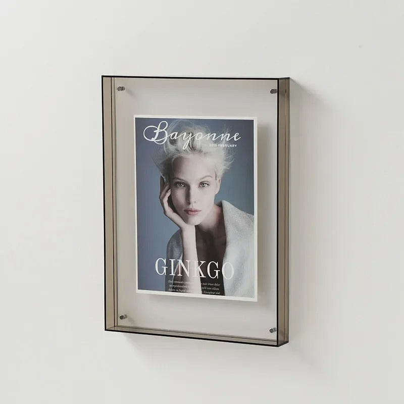 MEELANO Moderne billedrammesæt i akryl – Bronte Frame Collection med farverige kanter Grå