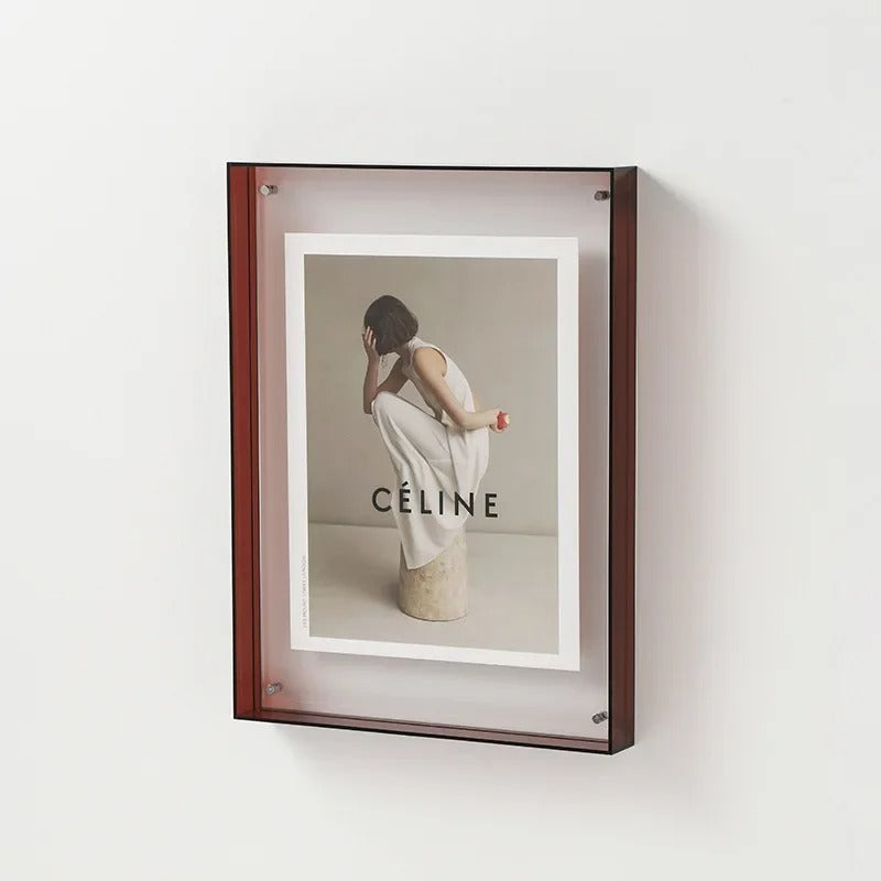 MEELANO Moderne billedrammesæt i akryl – Bronte Frame Collection med farverige kanter Rød