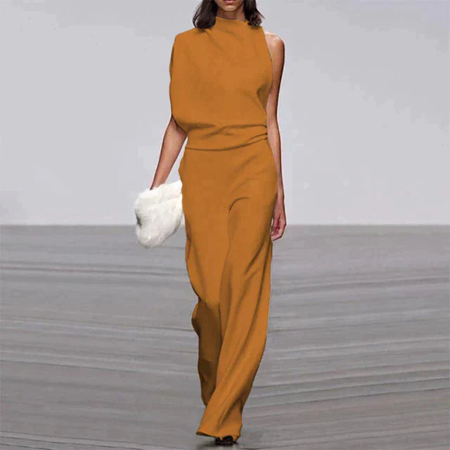MEELANO Amore | Jumpsuit til damer – Ærmeløs Design, Løs Pasform & Moderne Silhuet Gul Orange