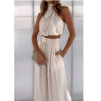 MEELANO Dolce | Jumpsuit til damer – Løs Fit, Eksklusivt Polyester & Sommerlig Elegance Aprikos