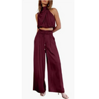 MEELANO Dolce | Jumpsuit til damer – Løs Fit, Eksklusivt Polyester & Sommerlig Elegance Rød