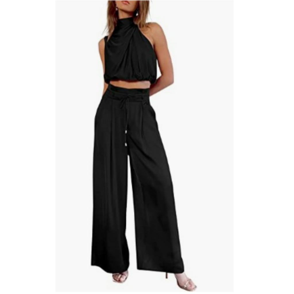 MEELANO Dolce | Jumpsuit til damer – Løs Fit, Eksklusivt Polyester & Sommerlig Elegance Sort