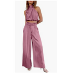 MEELANO Dolce | Jumpsuit til damer – Løs Fit, Eksklusivt Polyester & Sommerlig Elegance Rosa