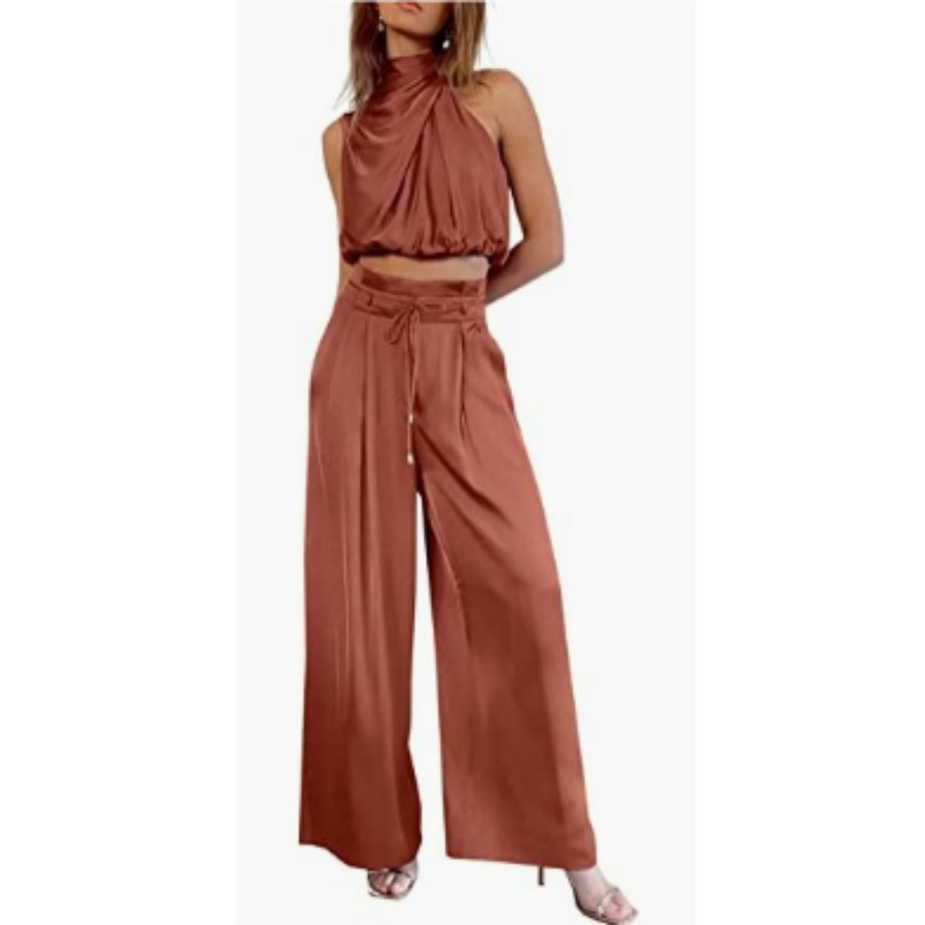 MEELANO Dolce | Jumpsuit til damer – Løs Fit, Eksklusivt Polyester & Sommerlig Elegance Orange