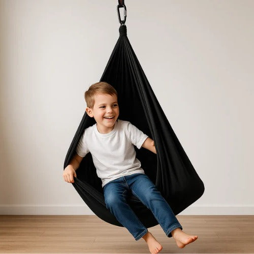 MEELANO CalmSwing Sensorisk Terapisving – Autisme-Swing til Indendørs & Udendørs Brug Sort