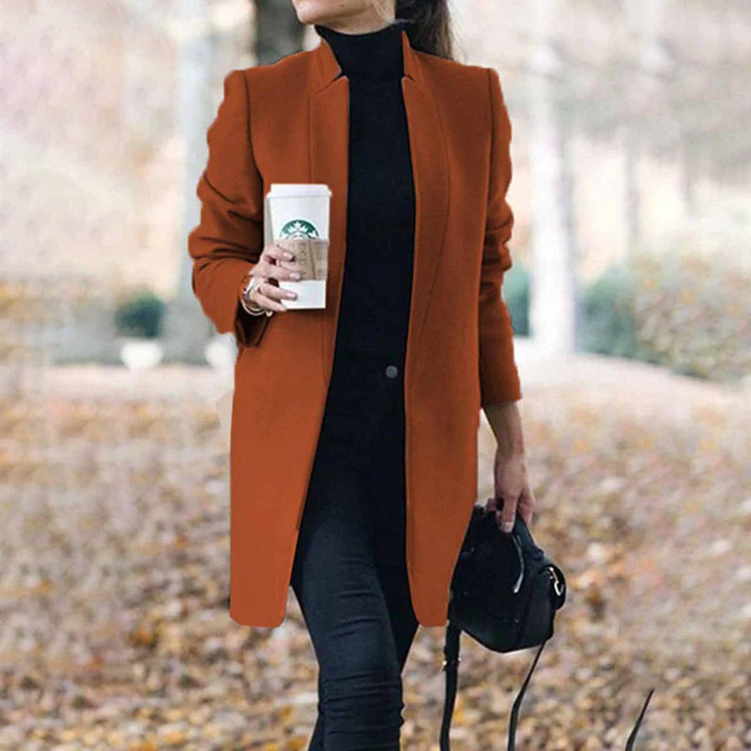 MEELANO Dame Trenchcoat Til Kvinder Casual Look Stilfuld Varmer Hverdag Karamel