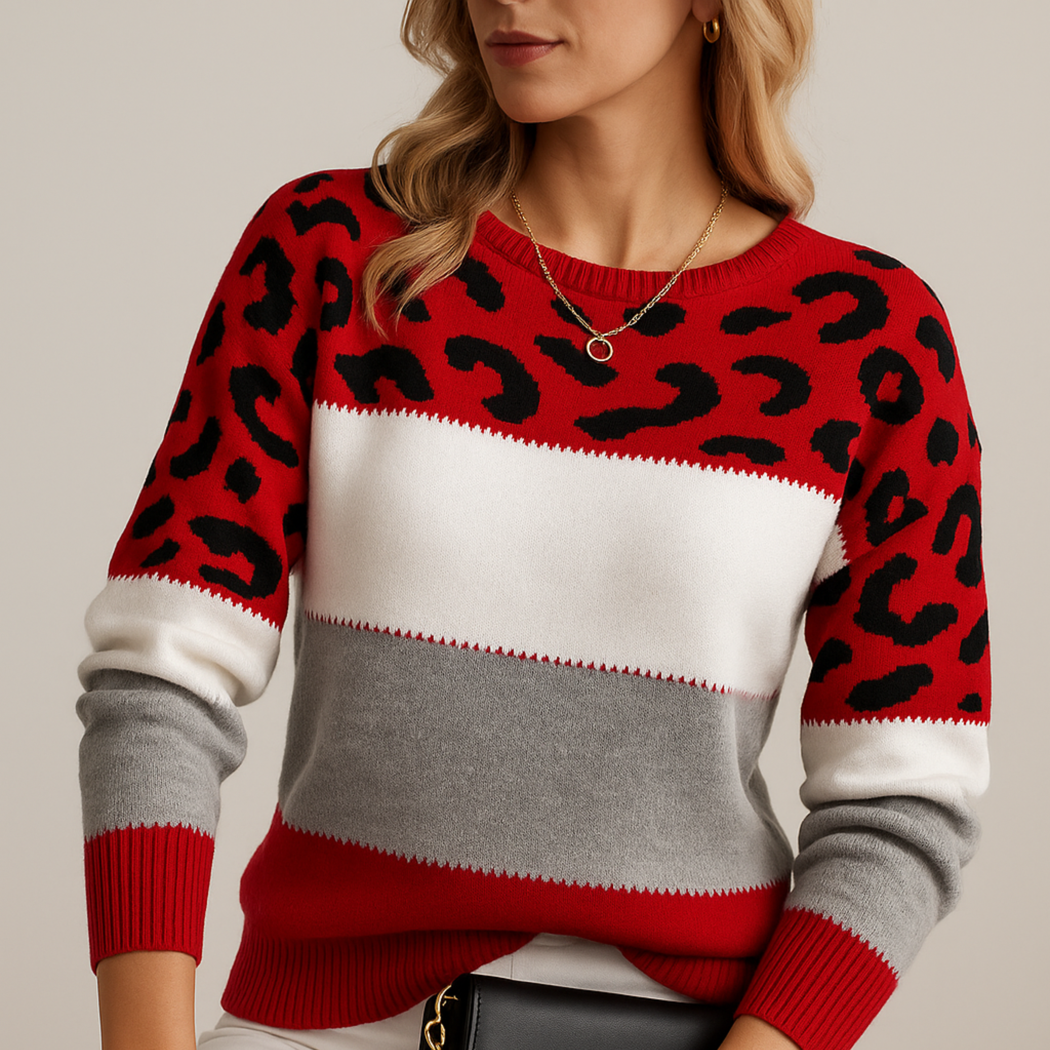 MEELANO Ēden | Dame Elegant Striktrøje med V-Hals - Finstrikket Pullover i Uldblanding Rød