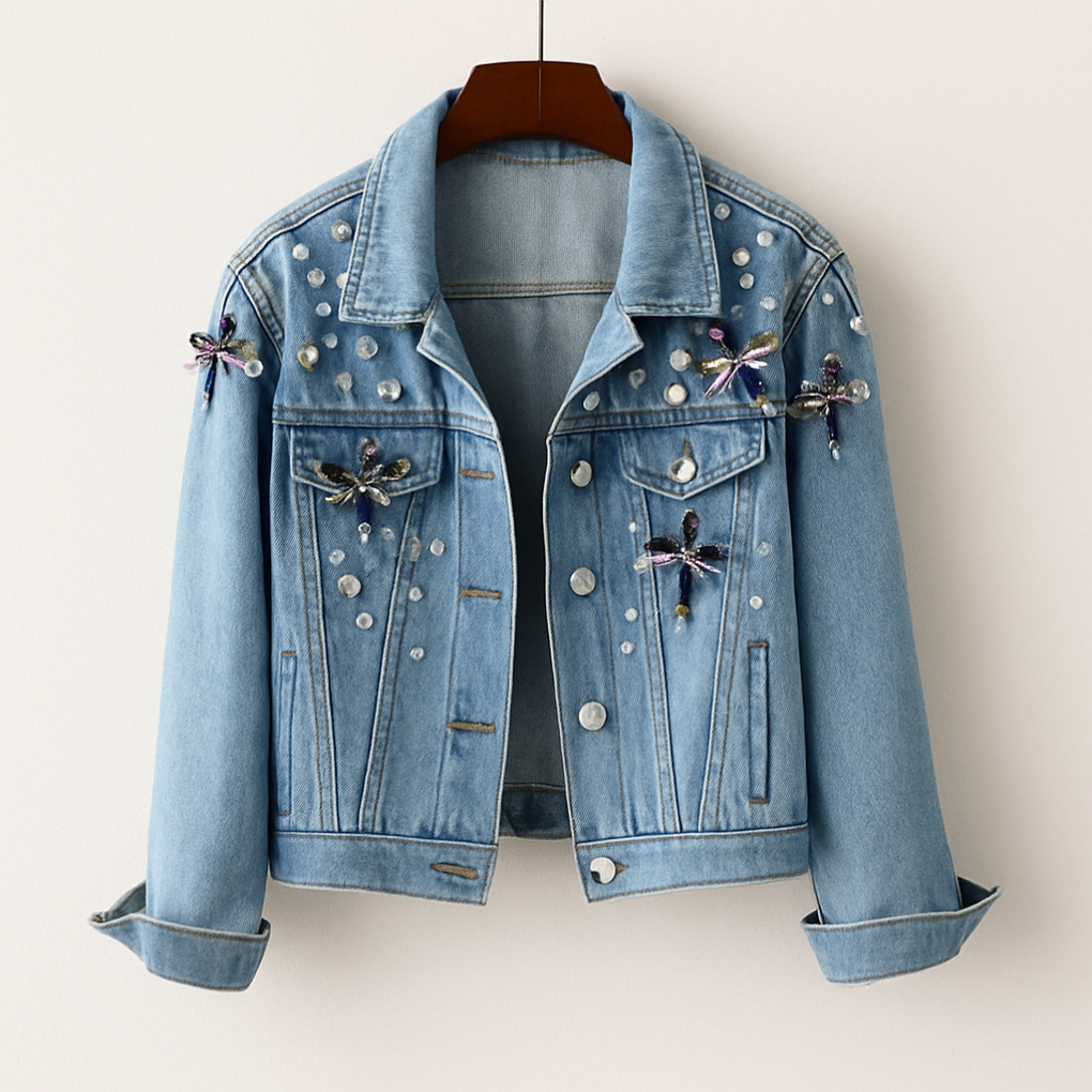 MEELANO Iøjnefaldende Denimjakke til Kvinder - Stilfuldt og moderne design Denim