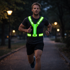 MEELANO LED Løbevest – Genopladelig Reflekterende Sikkerhedsvest med 360° Synlighed til Løb & Cykling, Unisex, 3 Farver